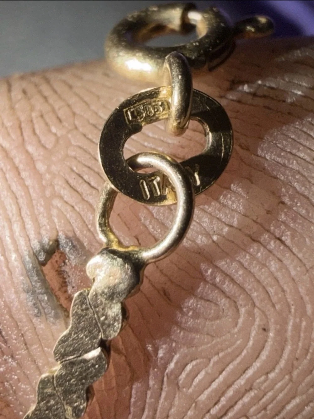 14K GOLD HEART Link Flat BRACELET Or Anklet (1.8 GRAMS) BEAUTIFUL 7 Inches VTG